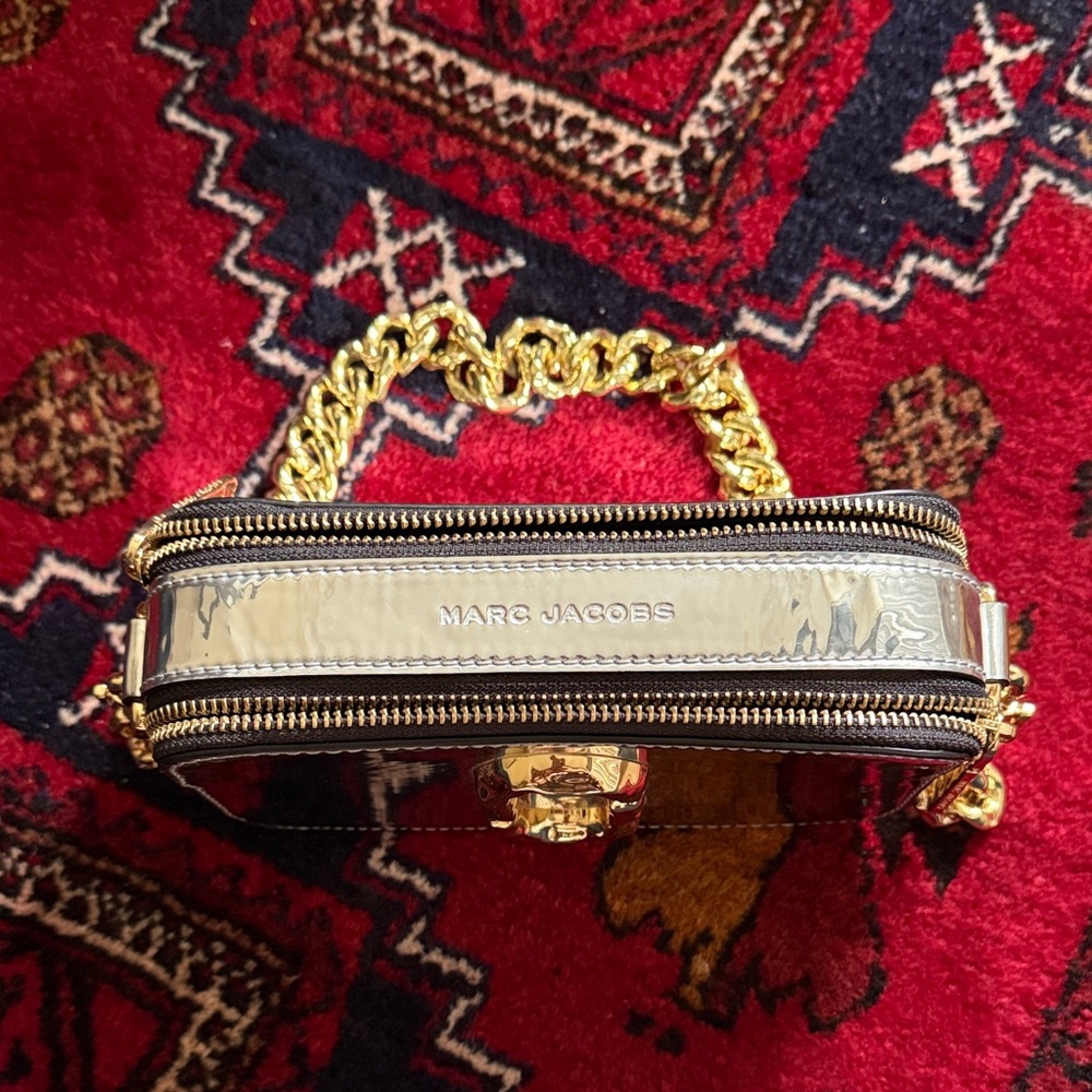 Marc Jacob's Gold and Silver Snapshot Bag - Picture 3 of 14